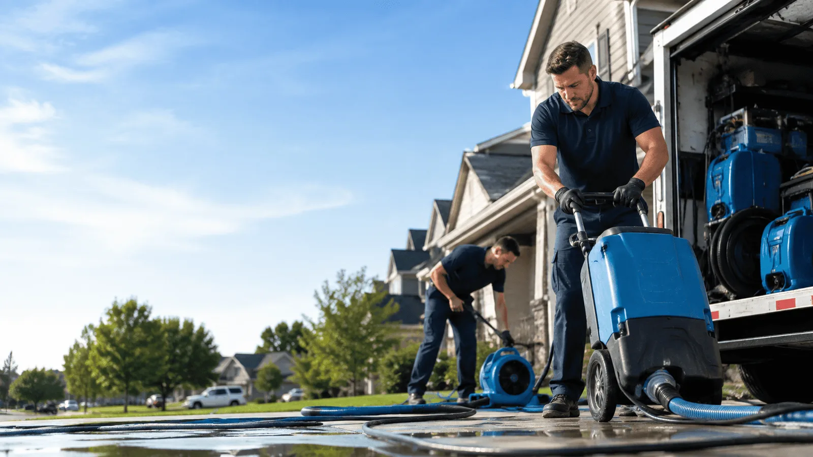 Dehumidification being performed in Grand Forks Afb, ND